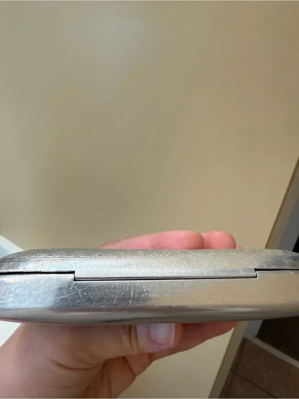 Source Unknown Silver Floral Engraved Eyewear Case